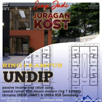 SUPER STRATEGIS, ISTIMEWA LOKASI, RUMAH KOST MODERN RING 1 UNDIP SMG