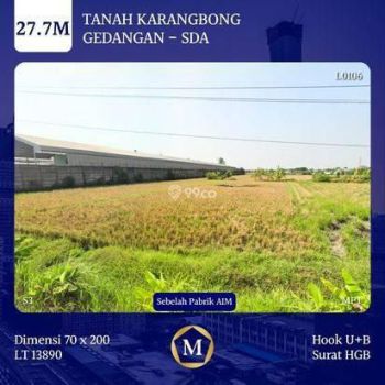 Dijual Tanah Murah Luas Lebar Strategis Langka Cocok Untuk Gudang Pabrik Di