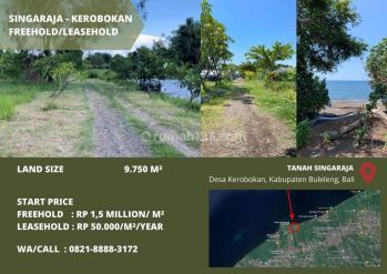 Tanah pinggir pantai Kerobokan Singaraja Buleleng Bali Indonesia