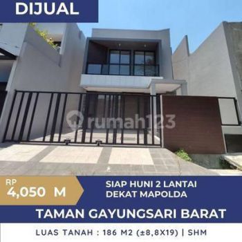 Rumah 2 Lantai Baru Taman Gayungsari Barat Dekat Mapolda