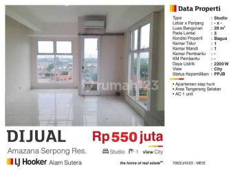 Dijual Apartemen Type Studio Amazana Serpong Residence Serpong Utara Tangerang