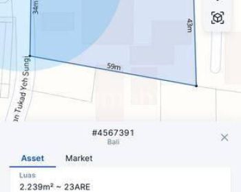 Tanah di Area Jalan Utama Tukad Yeh Sungi Renon Denpasar Bali