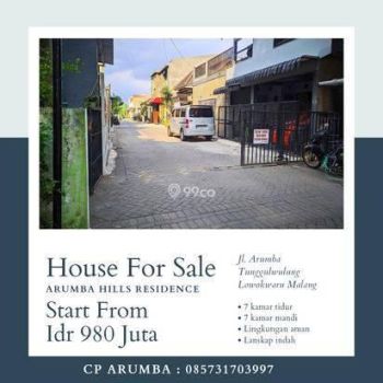 Rumah Dekat Mall Dinoyo Malang Harga Promo