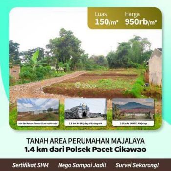 Dijual Tanah Murah Majalaya Bandung 1,4 km dari Polsek Pacet Cikawao SHM