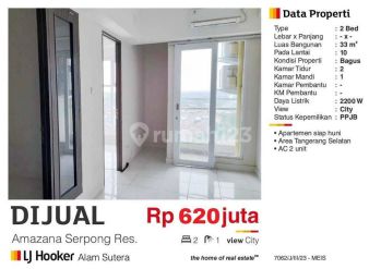 Dijual Apartemen 2 BR Amazana Serpong Residence Serpong Utara Tangerang Selatan