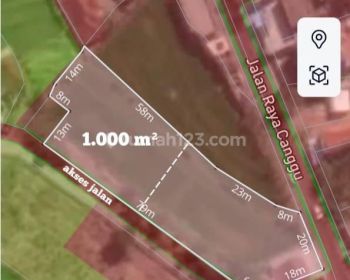 Disewakan Tanah 1000 M2 Pinggir Jalan Cemagi