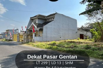 Tanah Sekitar Pasar Gentan Jalan Kaliurang Tanah Apik Siap Nego