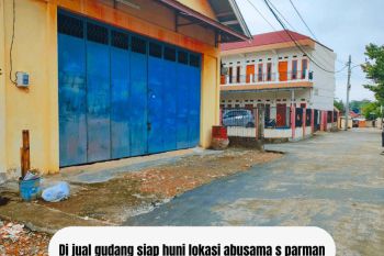 Di jual gudang siap huni lokasi abusma jl s parman