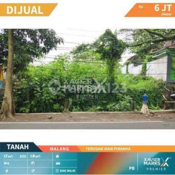 Tanah Akses Mudah Siap Bangun di Terusan Ikan Piranha Malang