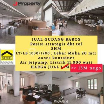 Gudang Lebar Muka 20 Meter Akses Kontainer Di Baros Cimahi Bandung