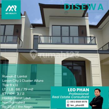 Rumah 2 Lantai Lavon City 1 Cluster Allura, Tipe 6x11, Lt Lb 66 79 M2, Non