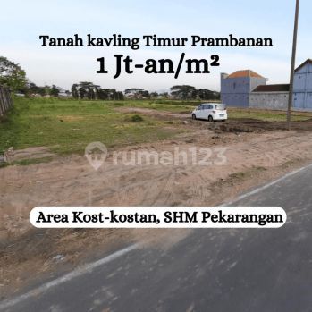Tanah Dijual Klaten,timur Candi Prambanan, SHM Pekarangan