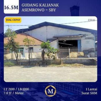 Gudang Kalianak Jual Cepat Murah Bisa KPR SHM Nego Sampai Deal dkt Asemrowo utk