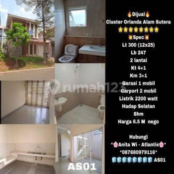 Dijual Rumah Cluster di Alam Sutera