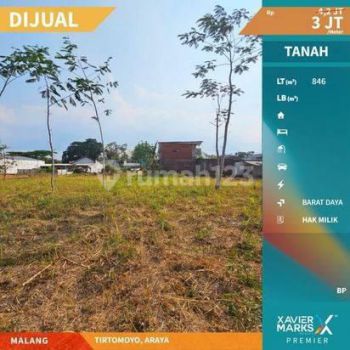 Tanah Kavling Siap Bangun di Tirtomoyo, Araya Malang