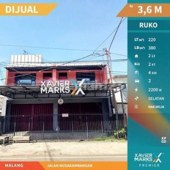 Ruko 2 Jejer Jadi 1  di Jalan Nusakambangan  EX CAFE Malang
