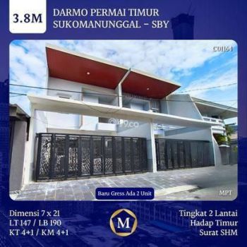 Rumah Darmo Permai Timur Baru Gress SHM Surabaya Barat dkt HR Muhammad Tol Indah