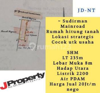 Rumah Hitung Tanah Cocok Utk Usaha Posisi Strategis Di Sudirman Mainroad Bandung