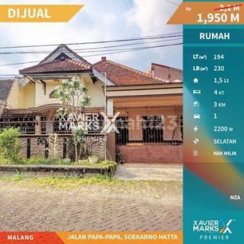 Rumah di Jalan Papa-papa Suhat Kota Malang