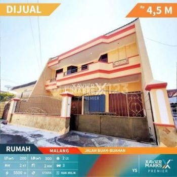 Rumah Megah Siap Huni di Jalan Buah-Buahan Dekat Cycber Mall, Malang