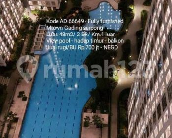 Jual rugi aparteme Mtown 2 BR fully furnished @Gading serpong