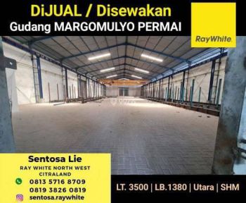 Dijual 3500 m2 Gudang Margomulyo Permai - Greges - Kec.Asemrowo Surabaya dekat