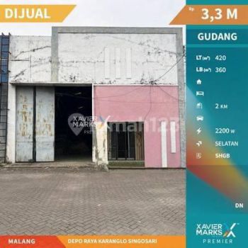 Gudang Murah di Area Pergudangan Depo Raya Karanglo Singosari Malang