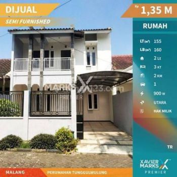 Rumah Semi Furnished Perumahan Tunggulwulung, Lowokwaru, Kota Malang