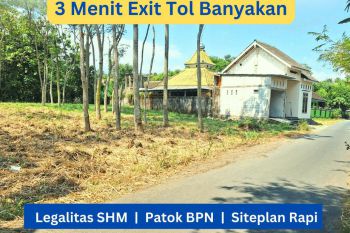 Tanah Kediri SHM Per-Unit 1,4 jt/m2 Dekat Bandara Kediri