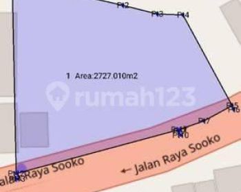 Jual tanah siap pakai nol jalan propinsi di Jl raya gemekan sooko