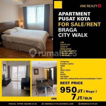 Dijual/Disewakan Apartemen Braga Citywalk 2BR