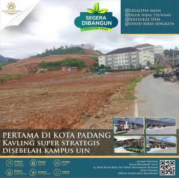 Tanah Syariah Murah Strategis Samping Kampus Uin Padang