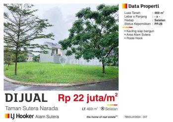 Tanah di Sutera Narada, Alam Sutera 469 M²