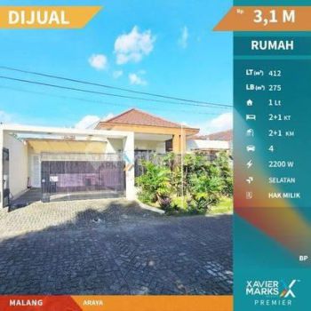 Rumah Modern Minimalis Siap Huni di Araya, Malang Kota