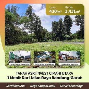Tanah Hunian Cipageran Cimahi Utara 7 Menit 2km dari Puskesmas Cipageran  SHM