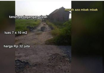 jual Tanah pedagangan, slawi Deket gor trisanja, ps. Trayeman Luas 7x10 m2