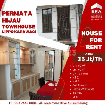 Disewakan Rumah Permata Hijau Townhouse Lippo Karawaci Tangerang