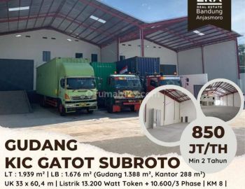 Disewakan 2 Unit Gudang Kicada Kantor Dan Loading Dock