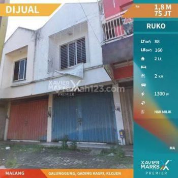Ruko Dijual di Galunggung, Gading Kasri, Klojen, Malang