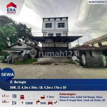 Disewakan ruko siap pakai, cocok untuk usaha, lokasi pusat kota