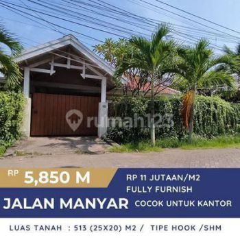 Jual Murah Rumah + Kantor Fully Furnished di Manyar Surabaya