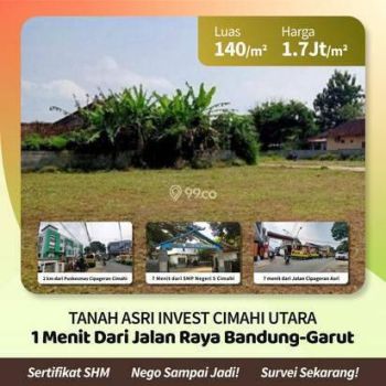 Tanah Murah Cimahi Dekat dari Jalan Cipageran Asri Bandung SHM