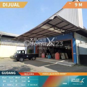 Gudang Lokasi Poros 0 Jalan Raya di Krebet, Kab Malang