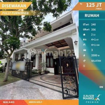 Rumah Siap Huni Full Furnished di Araya Golf Kota Malang