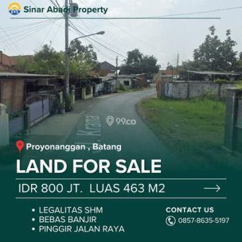 Dijual Tanah Pinggir Jalan Desa, Proyonanggan Batang