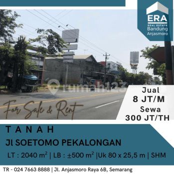 Disewakan Tanah Pinggir Jalan Raya Dr Soetomo Pekalongan