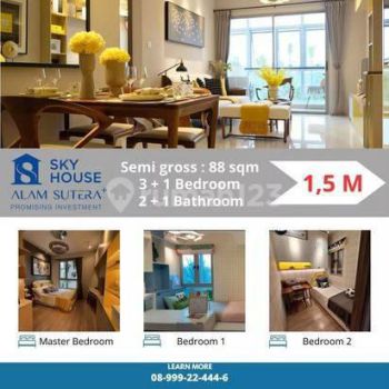 Apartemen Sky House Alam Sutera 3 Kamar Tidur Baru