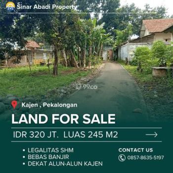 Dijual Tanah di Kajen Pekalongan, Dapat 2 Muka, Dekat Pendopo Kajen