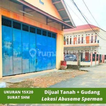 Dijual Gudang Siap Huni Bonus Bedeng 3 Pintu Lokasi Abusamah