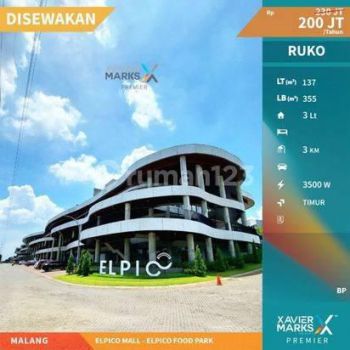 Ruko Komersial 3 Lantai di Elpico Mall - Elpico Food Park, Villa Puncak Tidar,